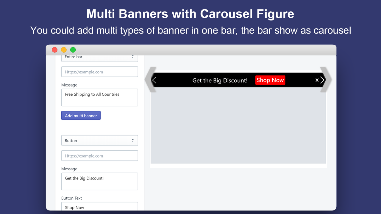 Multi Banners med Carousel Figure_Announcement Bar&GDPR Consent