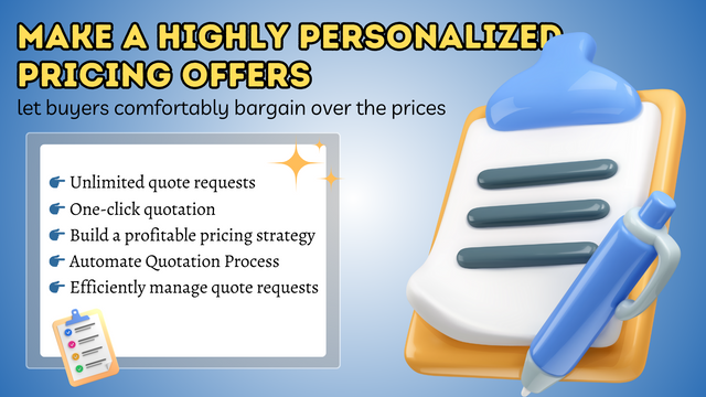 Make a highly personalised pricing offers with add to quote