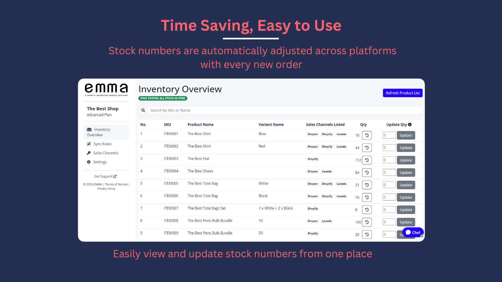 Ahorro de tiempo y fácil de usar - Sincronización automática con cada nuevo pedido