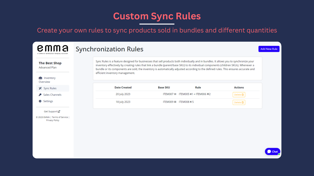 Règles de synchronisation personnalisées - Synchronisez les produits vendus en lots