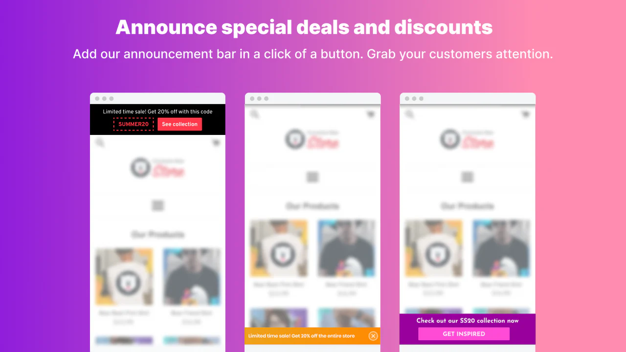 Discount Announcement Bear Discount Announcement Bar Shopify