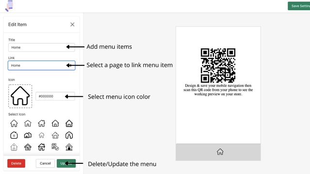 barre de menu mobile