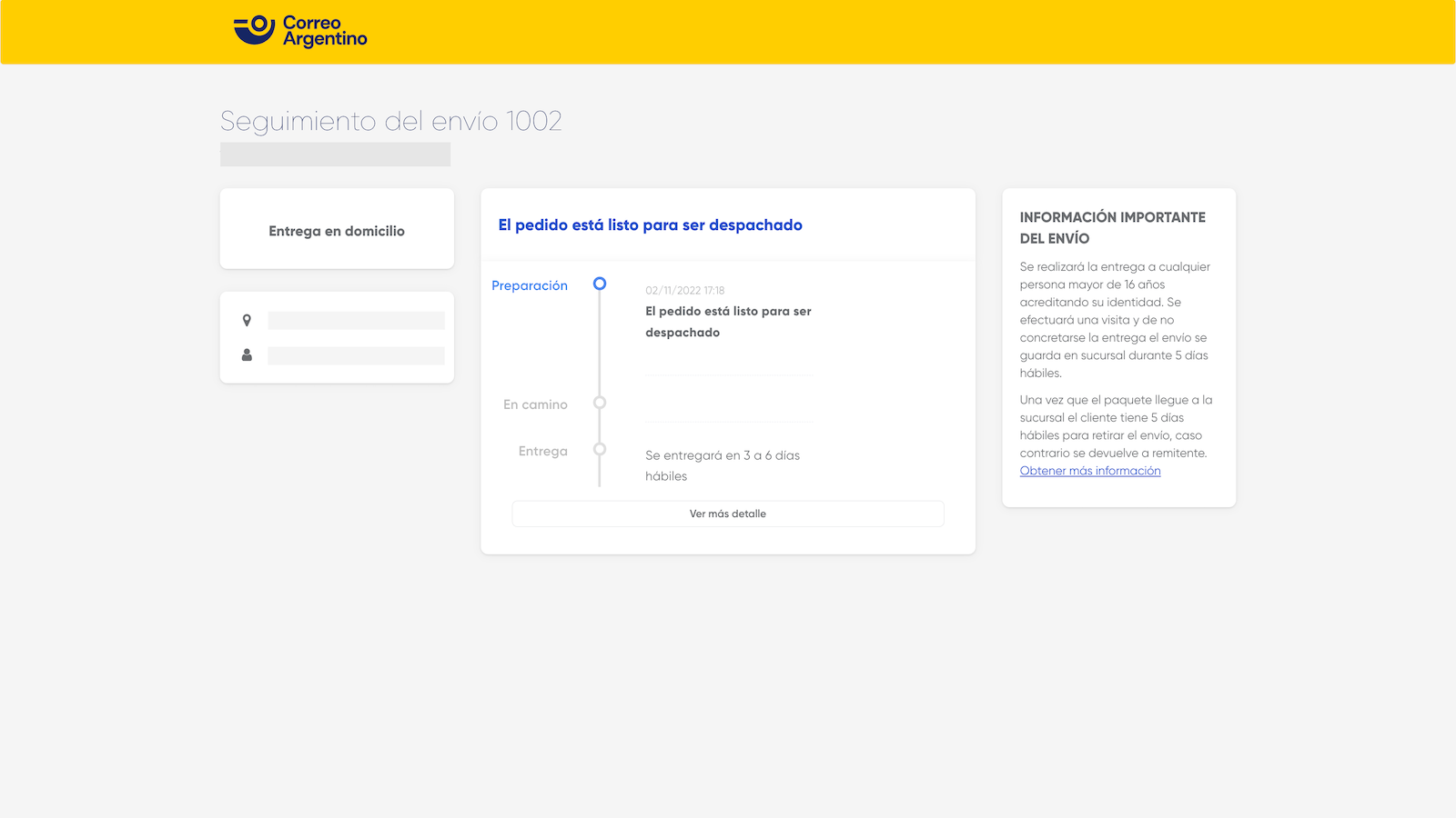 Observa y comparte el tracking de los envíos con tus clientes