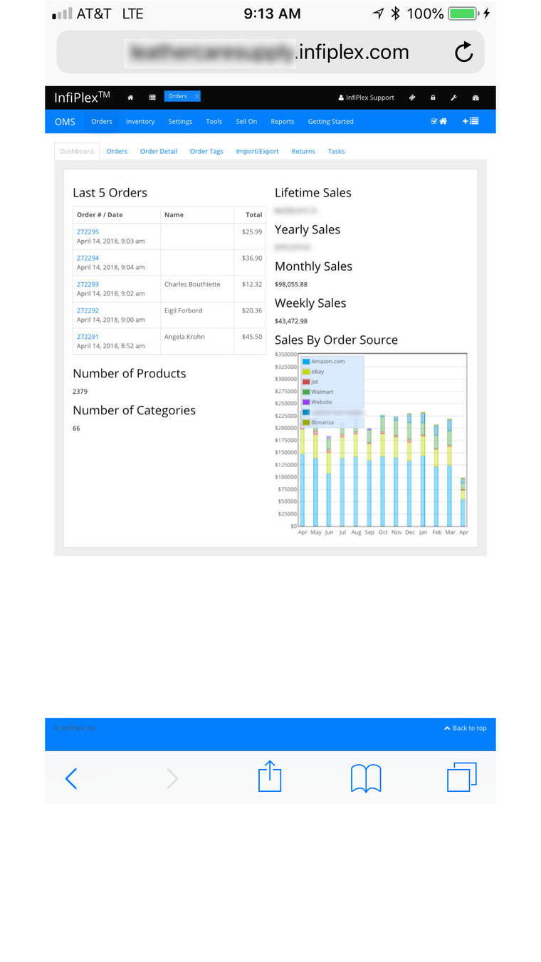 InfiPlex OMS Screenshot