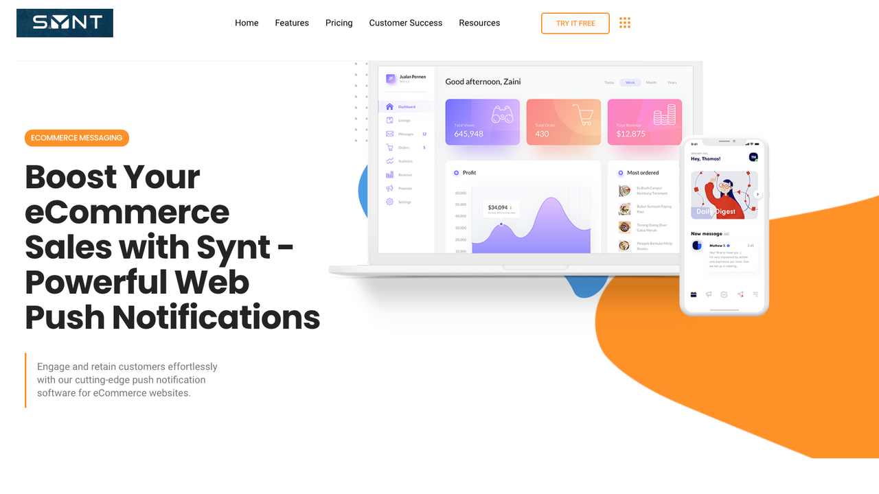 Powerful Web Push Notifications by SYNT