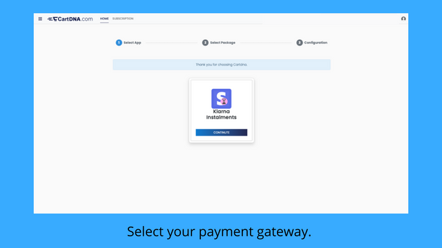 Select your payment gateway. 