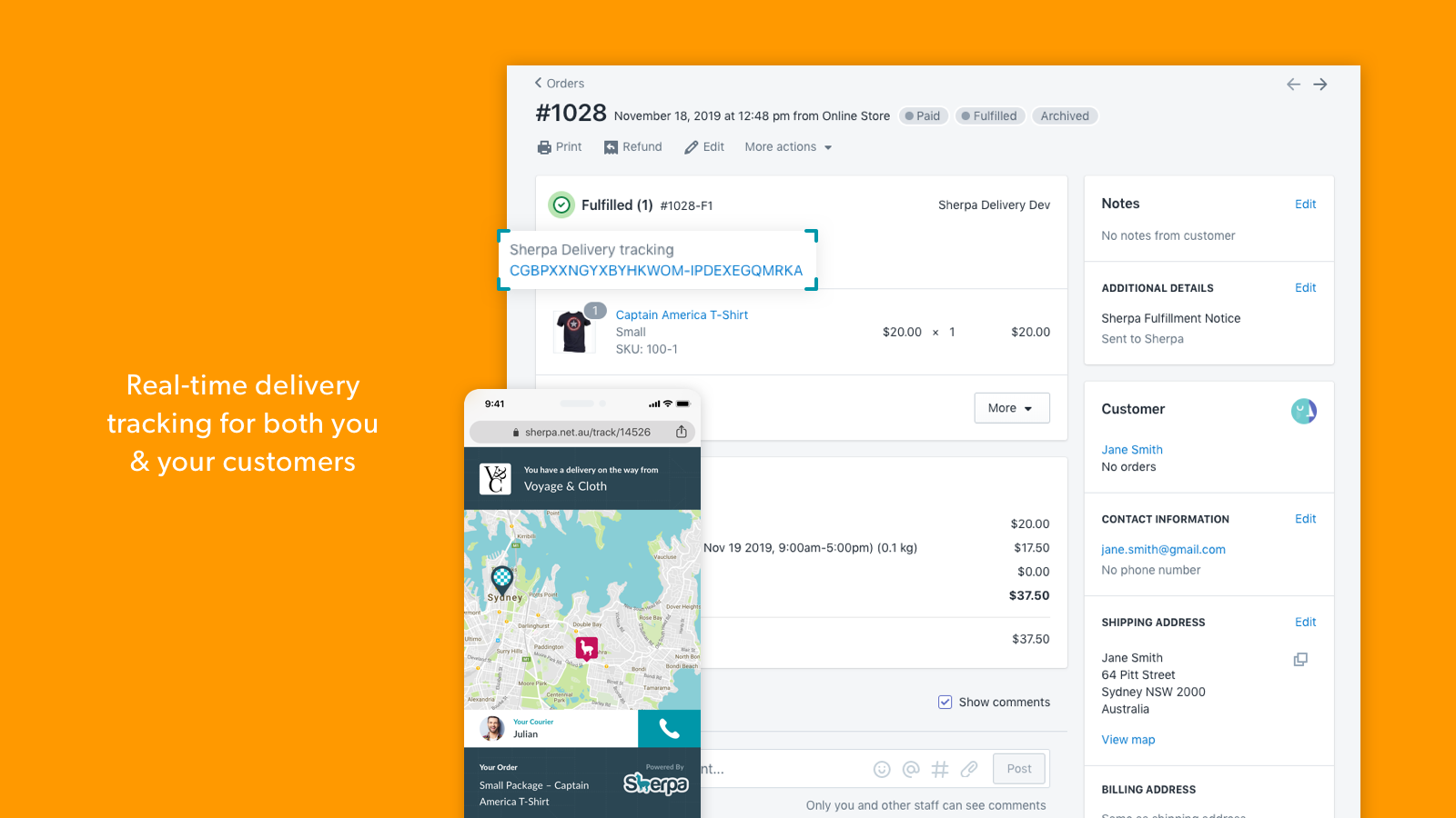 Real-time delivery tracking