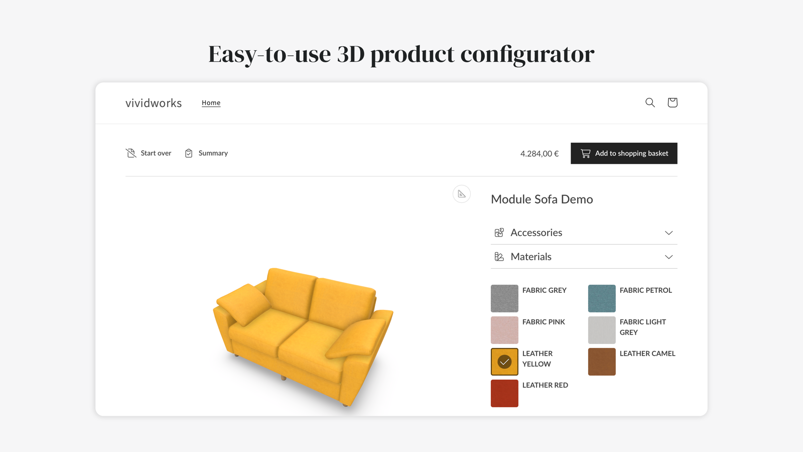 VividWorks 3D configurator front-end