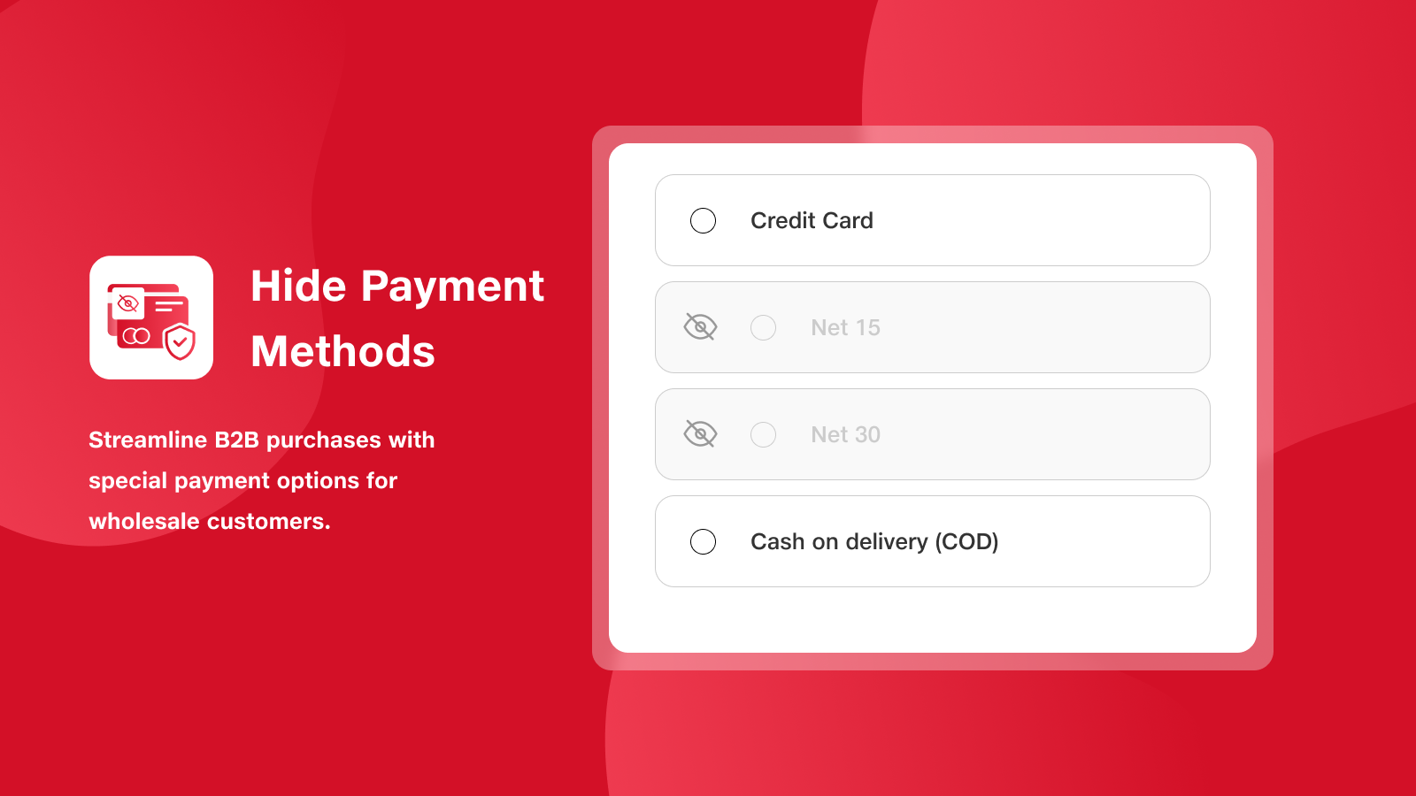 Hide payment option