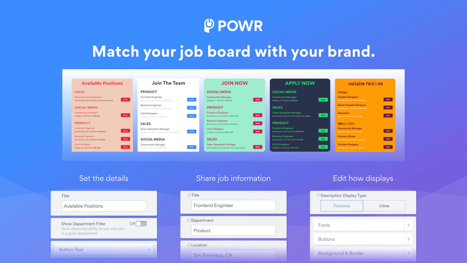 Match your job board to your brand