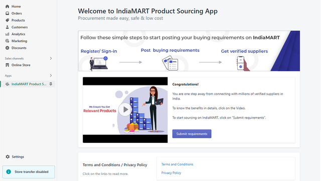 Connectez-vous à l'application IndiaMART Sourcing