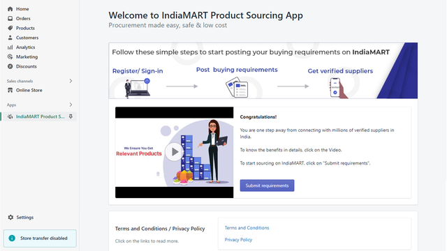 Inicie sesión en la aplicación IndiaMART Sourcing