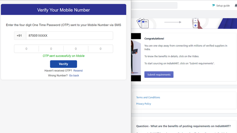 IndiaMART Product Sourcing Screenshot