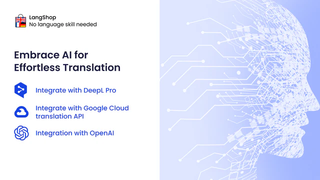 Shopify AI translation: DeepL Pro, Google Translate, ChatGPT