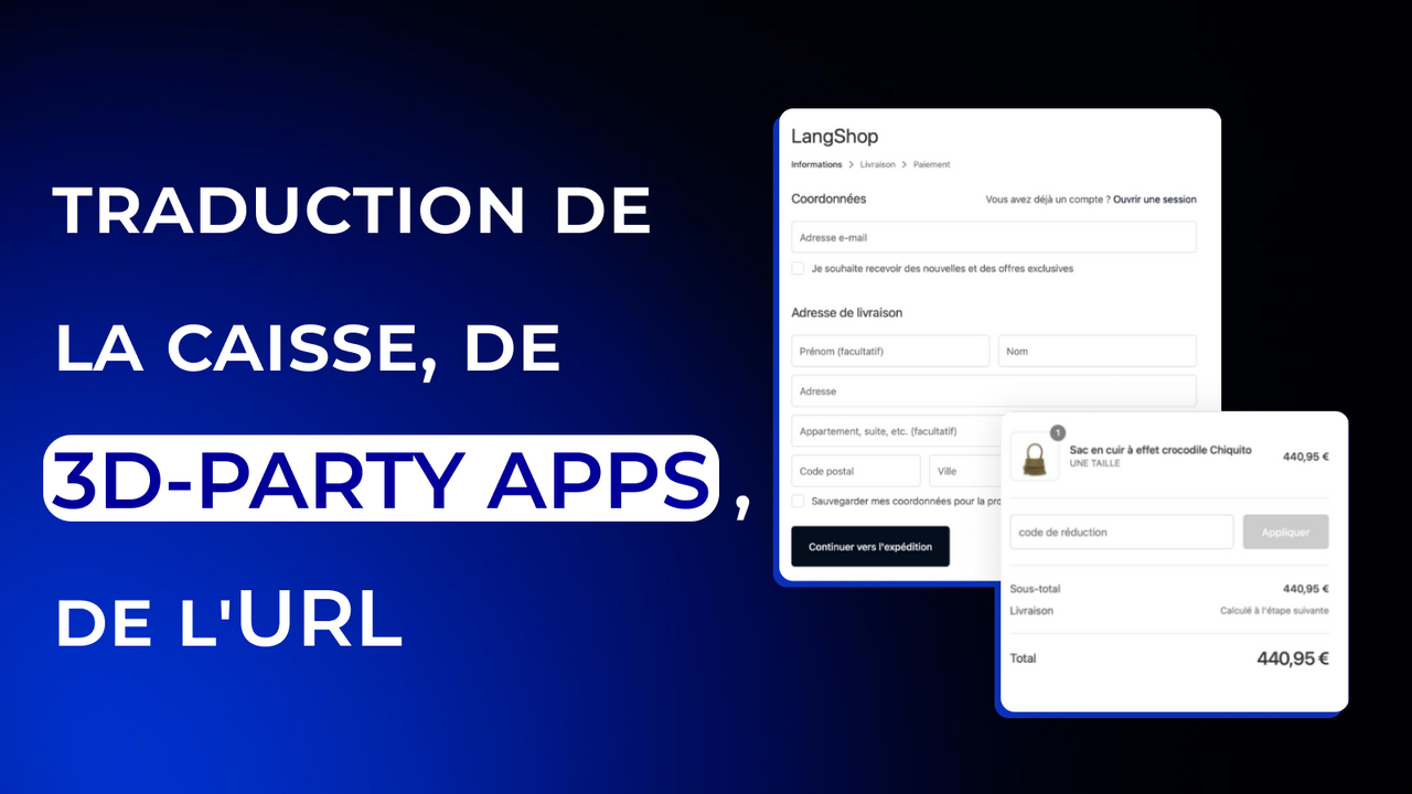 Traduction de la Boutique Shopify : checkout, produits