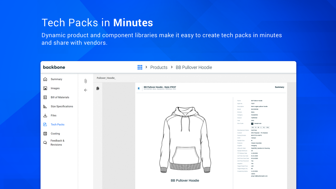 Opret og del tech packs for mode- og beklædningsprodukter