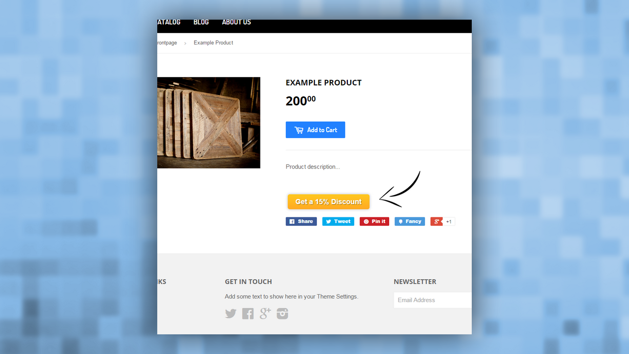 Demo on a product page