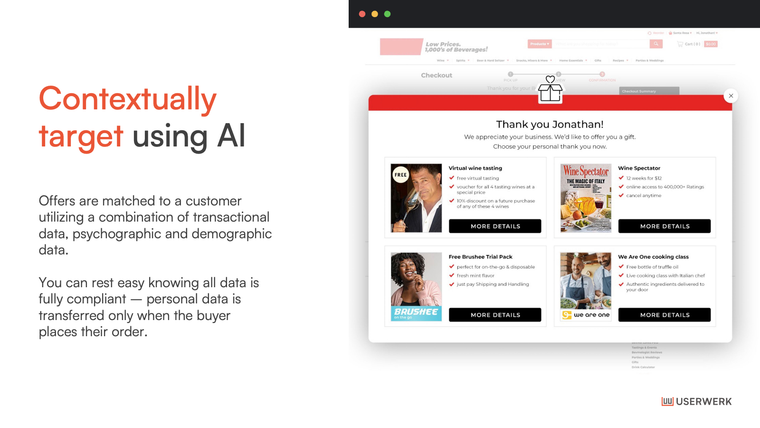 userwerk AI upsell & loyalty Screenshot