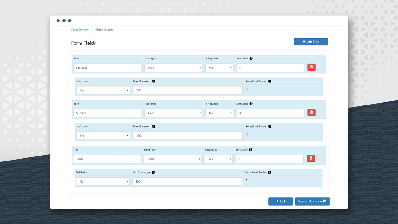 Configuración de Campo