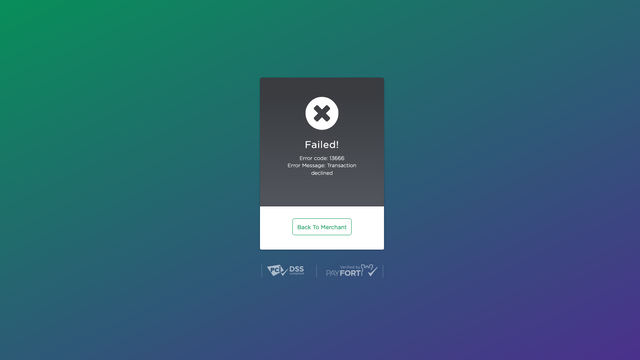 Declined Payment Page