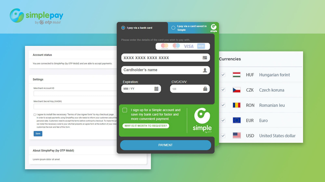SimplePay for Shopify accept credit card payments in HUF