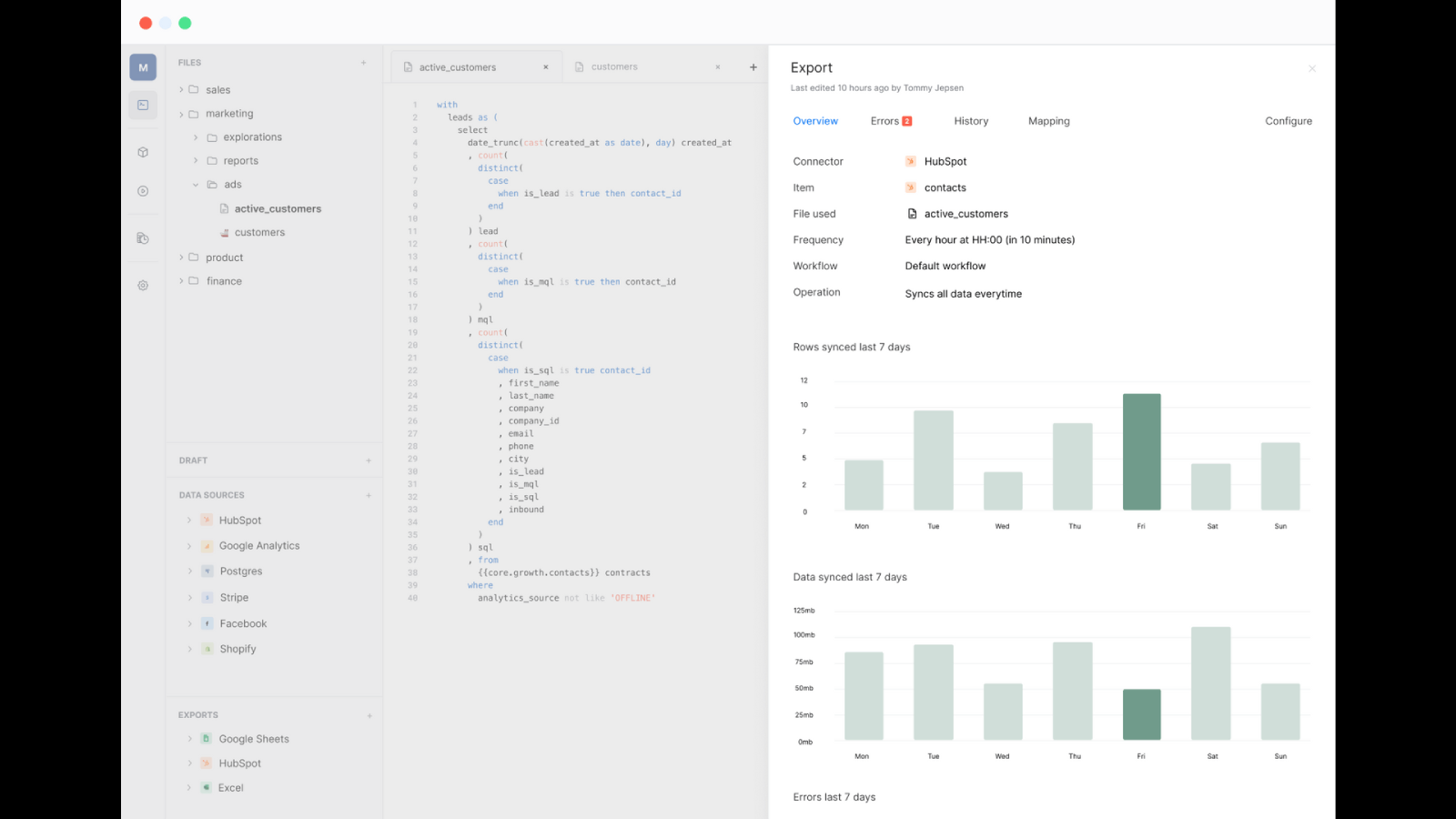 Aktiver dine data