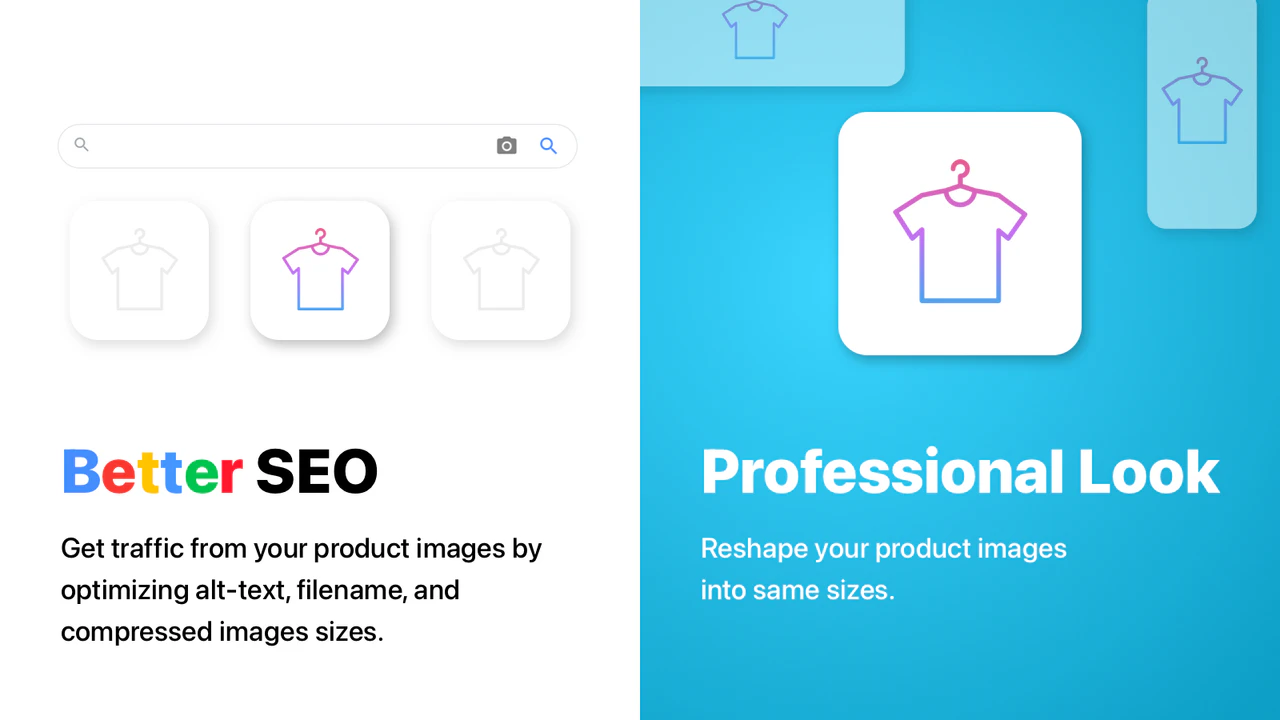 Shopify App, Bulk Image Edit by Hextom Inc, optimerede billeder for