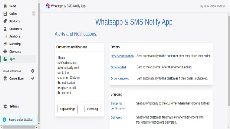 Karix SMS and WhatsApp Notify Screenshot