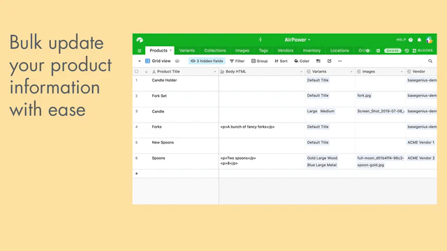 Set inventory from Airtable