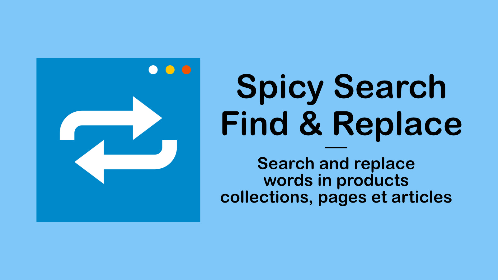 Search and replace words in your products, collections, pages