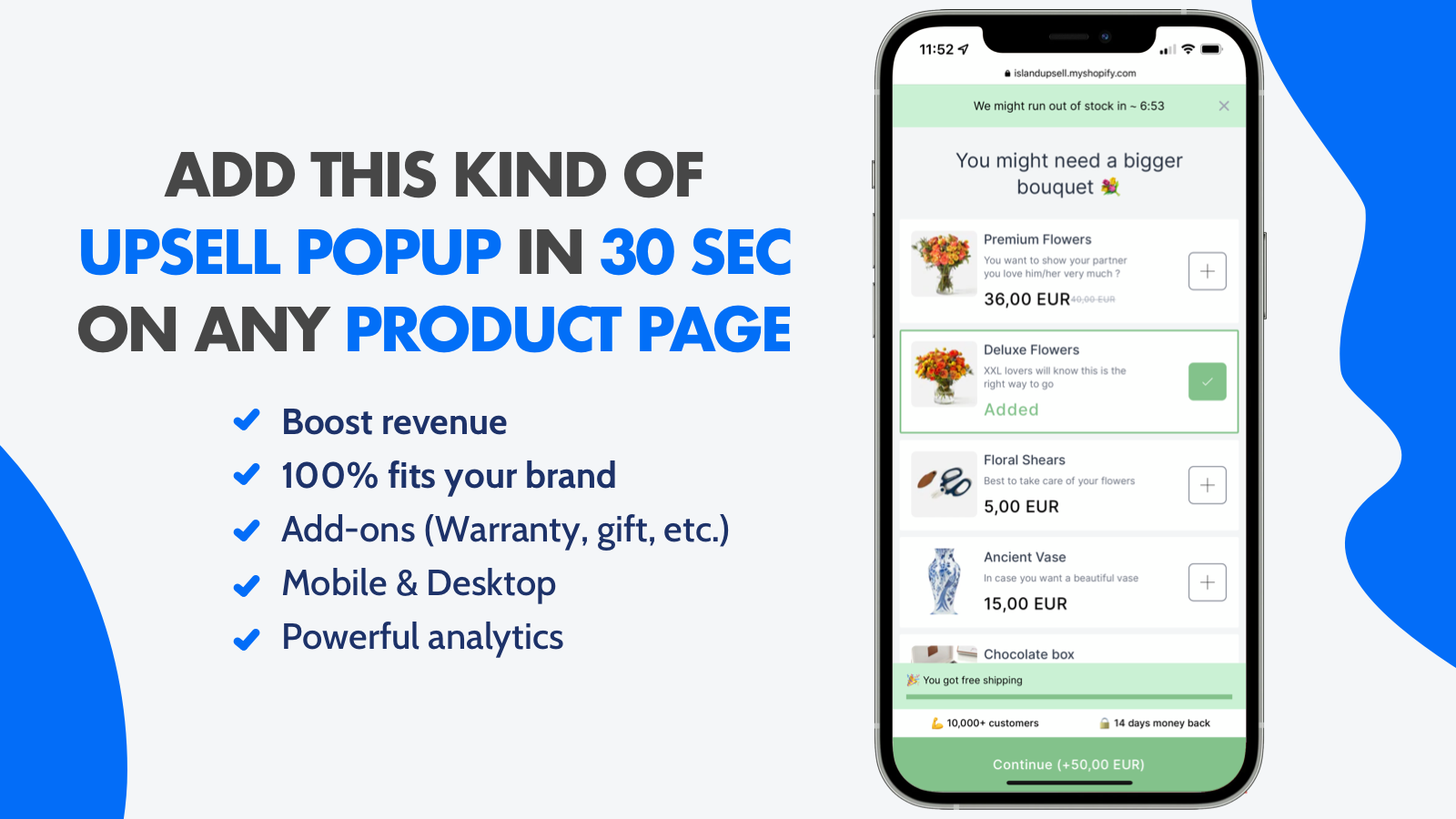 Island ‑ Product Page Upsell Screenshot