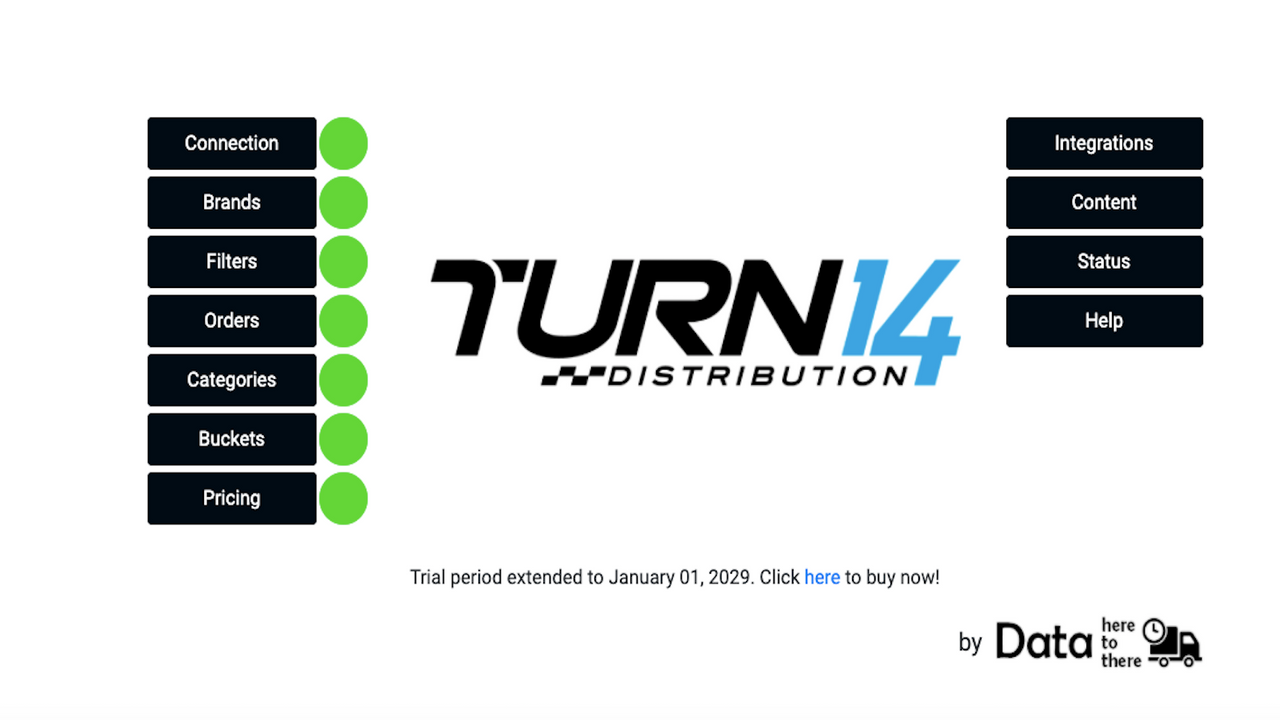 O aplicativo Turn 14 Distribution da Data Here-to-There