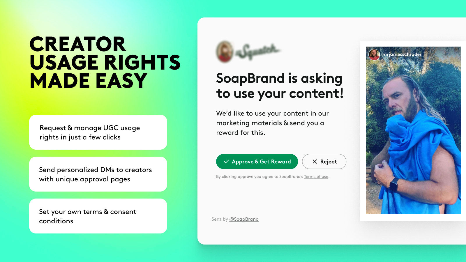 Influencer UGC, usage rights, affiliates, UGC video, rewards