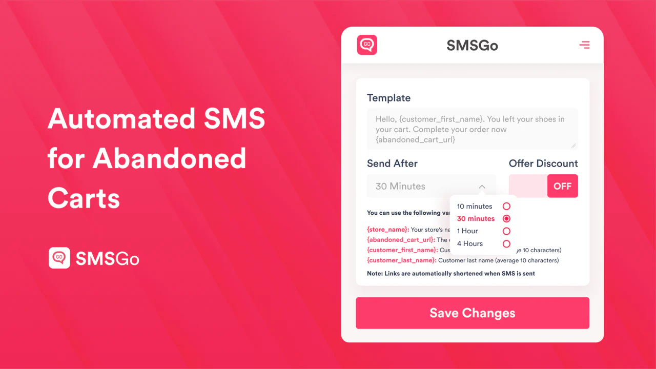 Abandoned cart recovery sms sequence