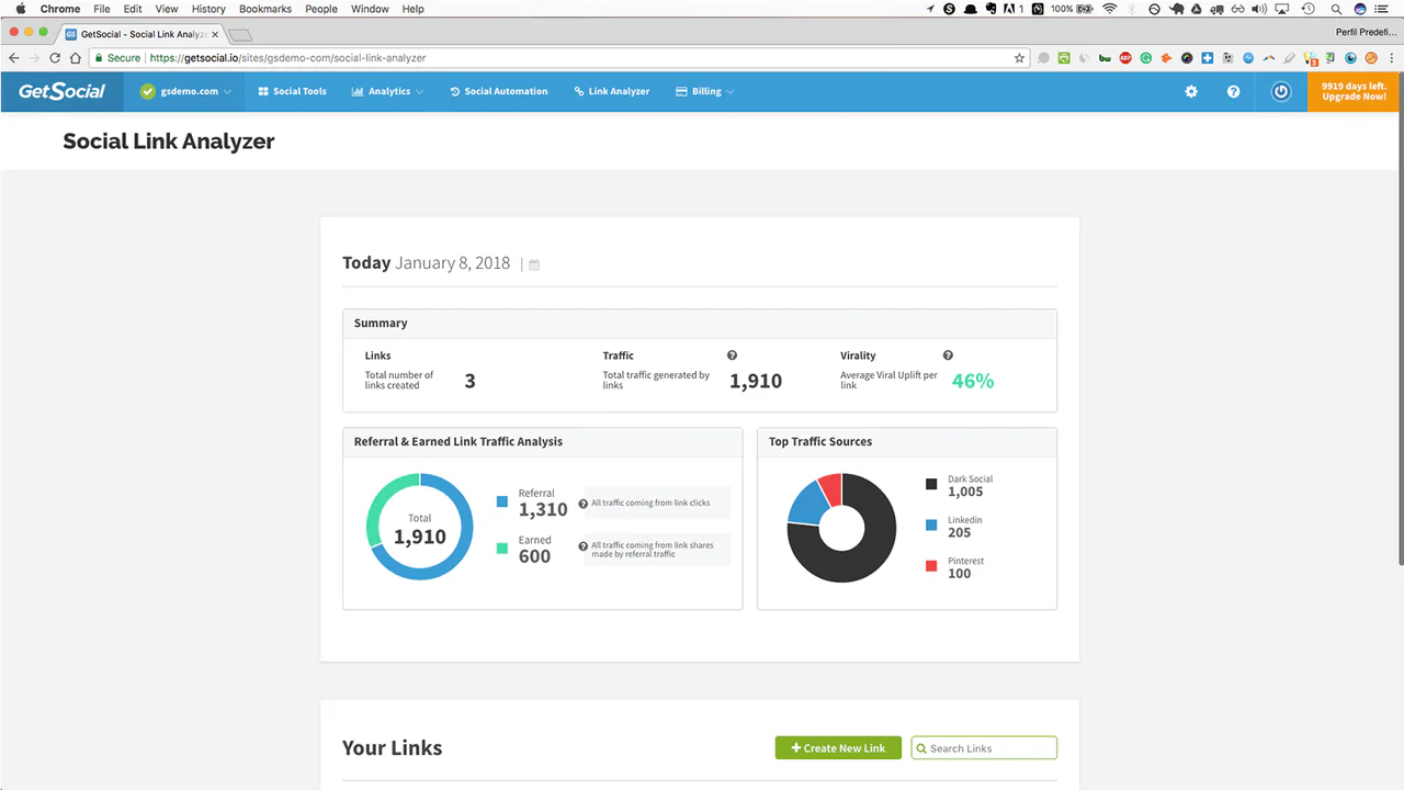 Raccourcisseur de lien social et analyseur de campagne