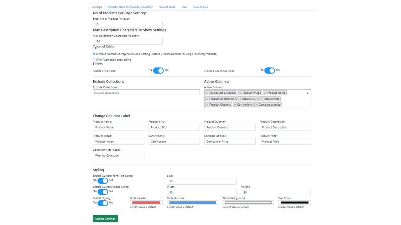 Configuraciones