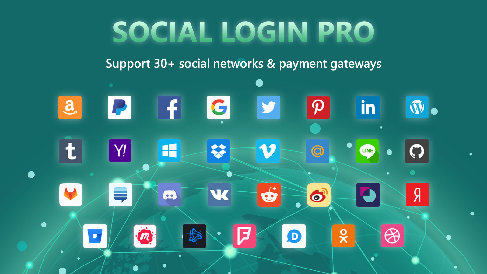 Understøtter 30+ sociale netværk