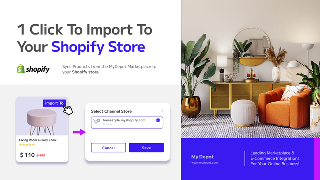 Import products from the MyDepot Marketplace to your store