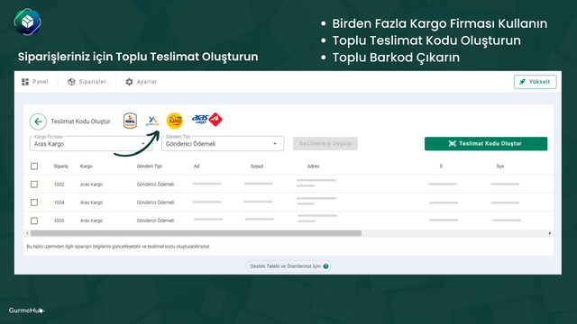 Toplu Teslimat Kodu Oluşturun