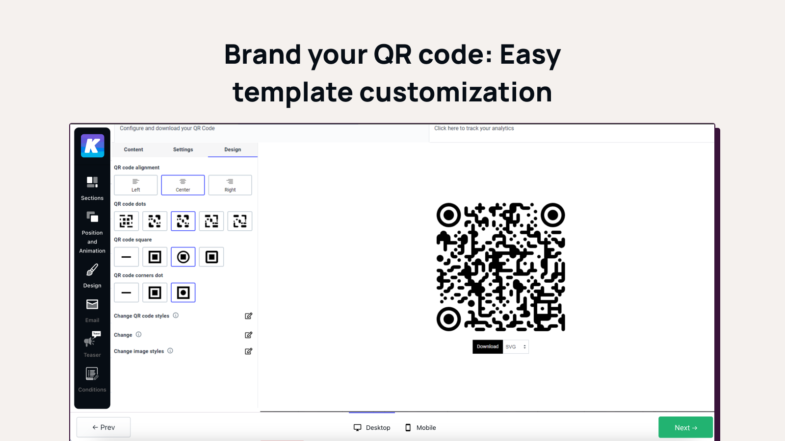 K: QR Codes Generator Screenshot