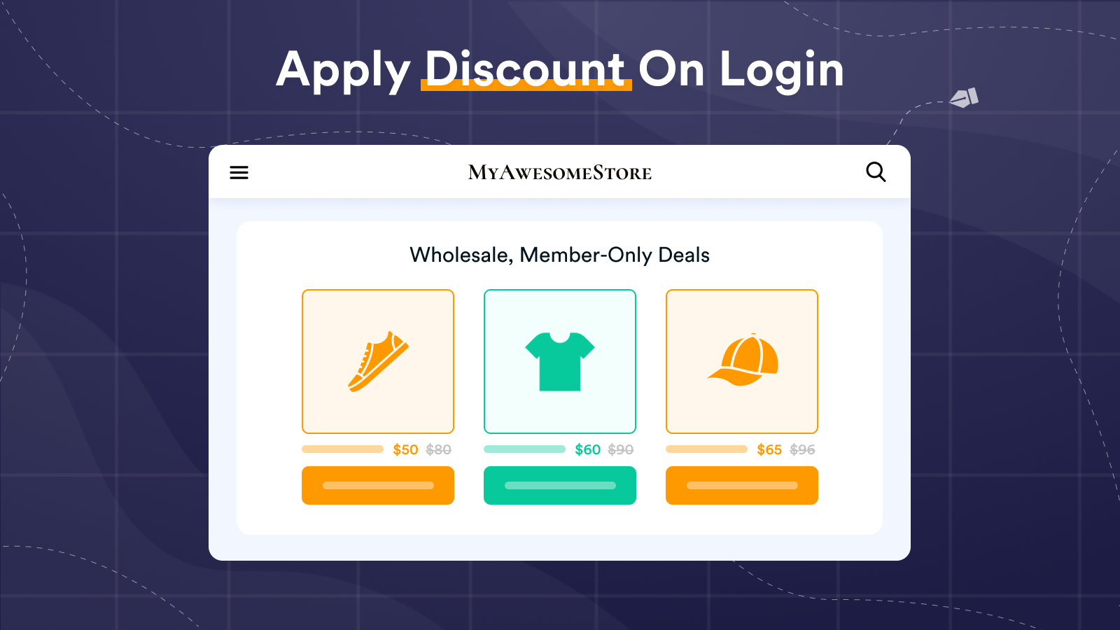 Apply discount on login