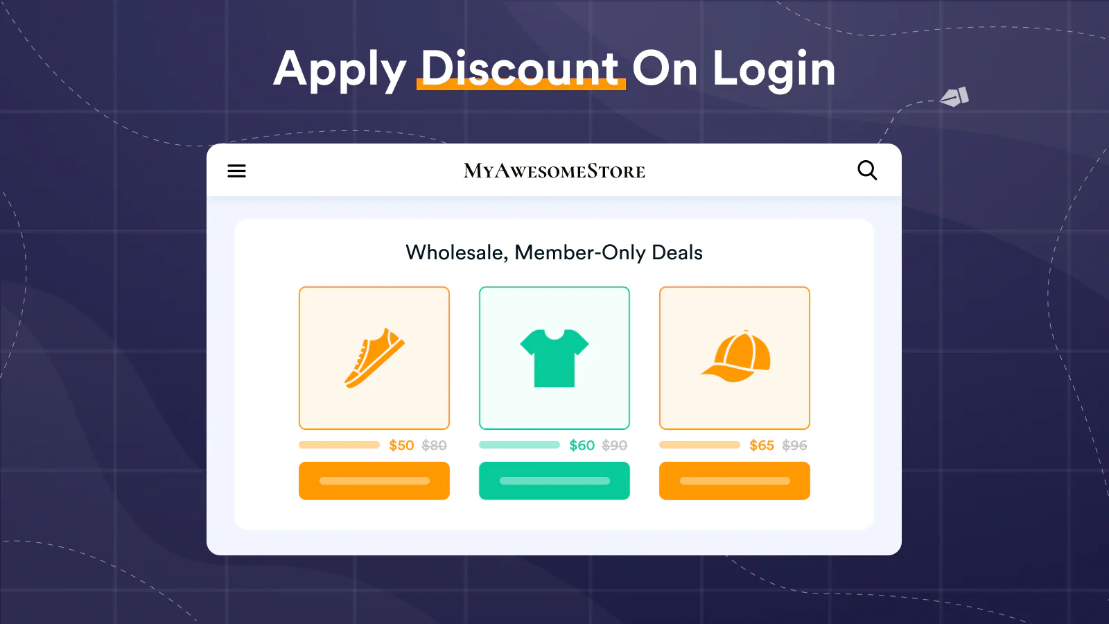 Apply discount on login