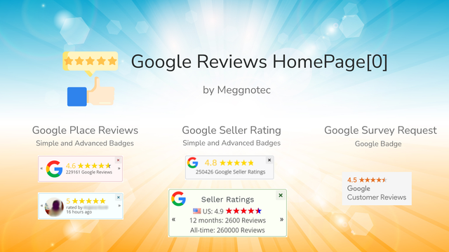 Google Reviews by HomePage[0]: Muestra las calificaciones de estrellas en distintivos