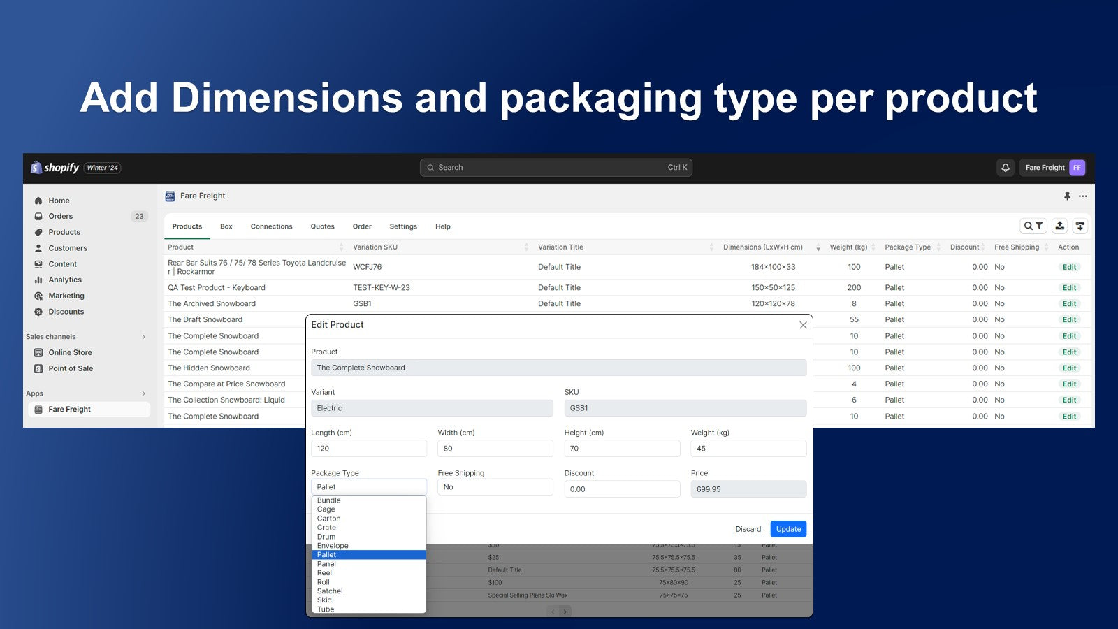 Fare Freight: Dimensions +more Screenshot