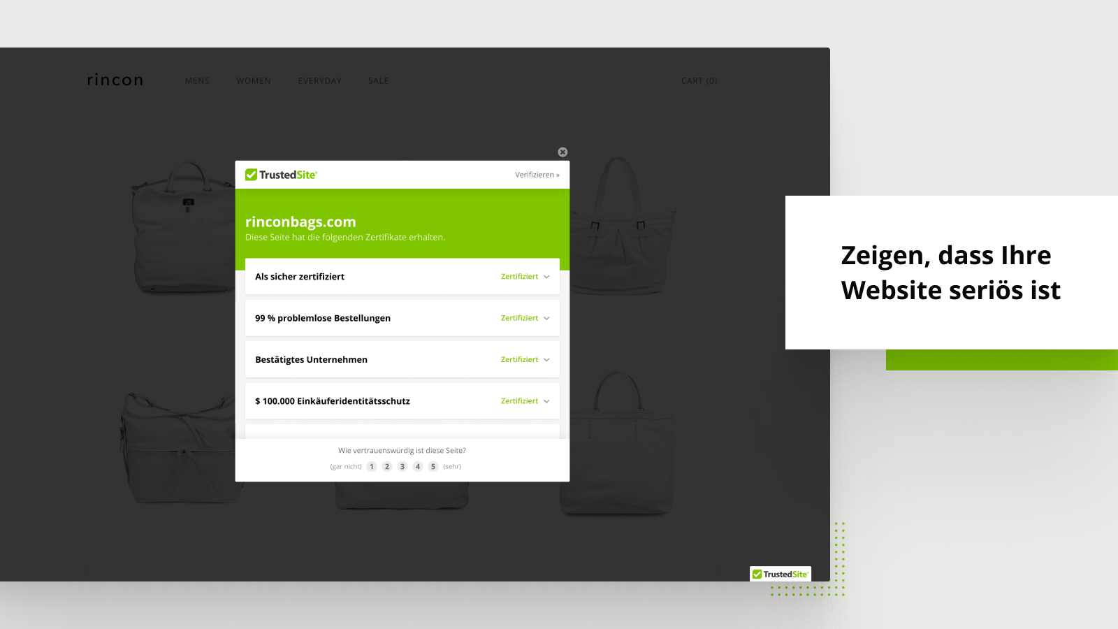 Zeigen, dass Ihre Website seriös ist