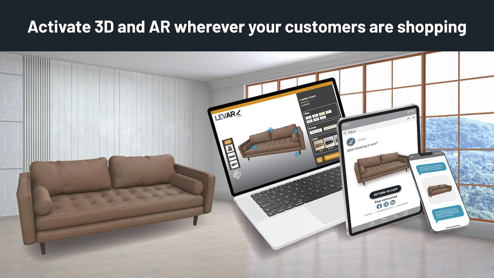Ative 3D e AR onde quer que seus clientes estejam comprando