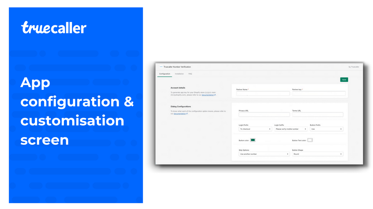 App configuratie & aanpassing scherm