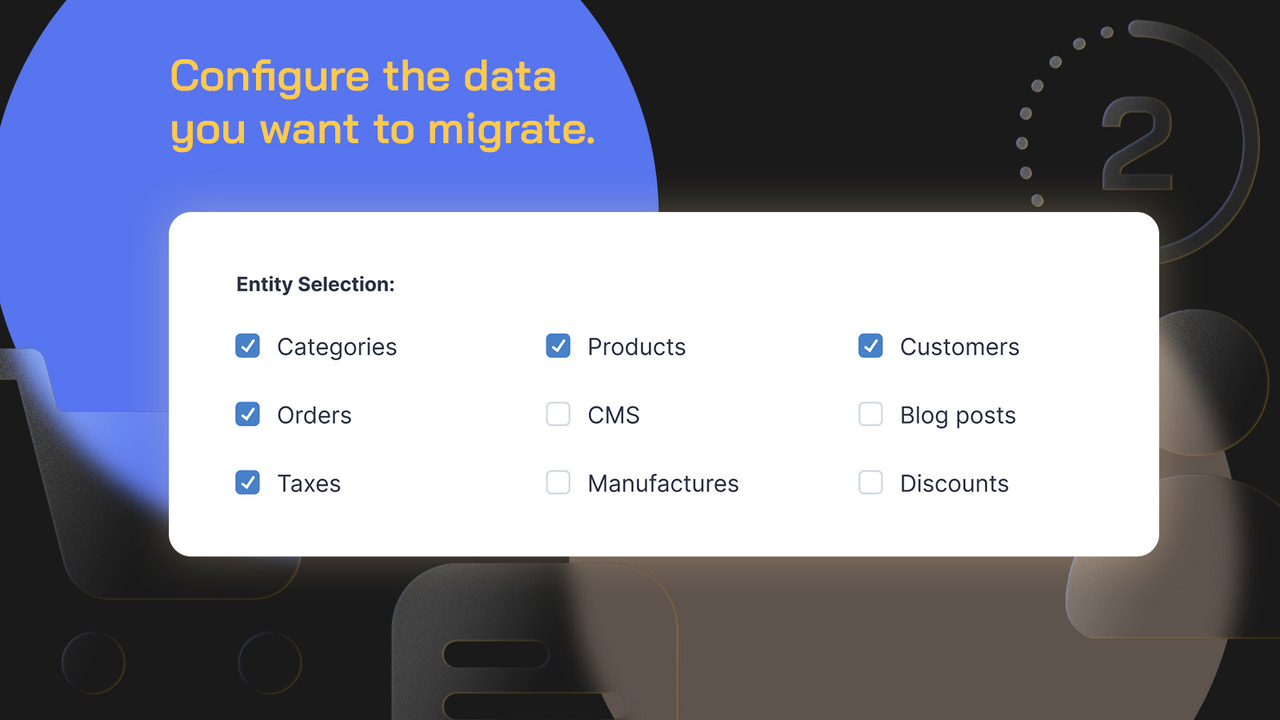 Configuration pour la migration vers Shopify Configuration de l'entité MigrationPro