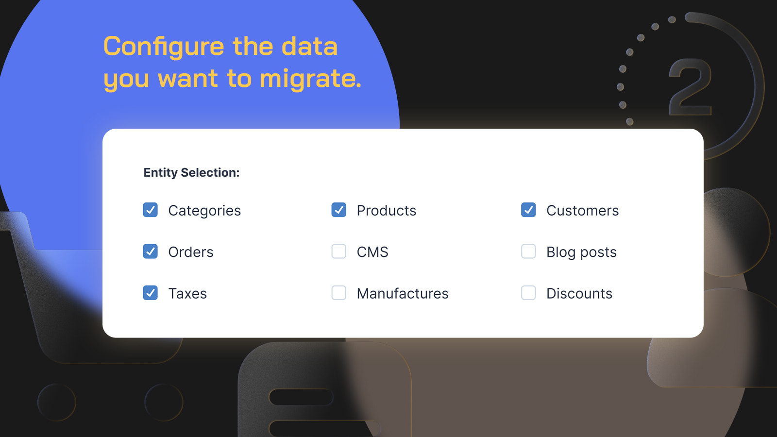 Configuration pour la migration vers Shopify MigrationPro Entity Configuration