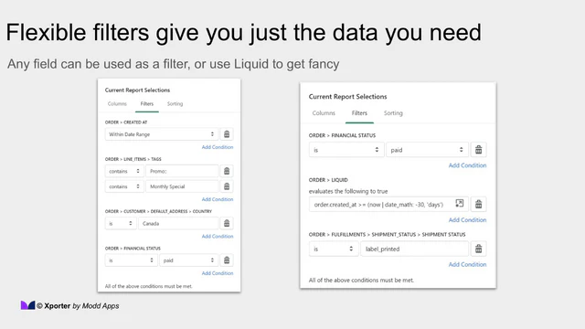 Filtrera med hjälp av valfria fält för att få rätt data